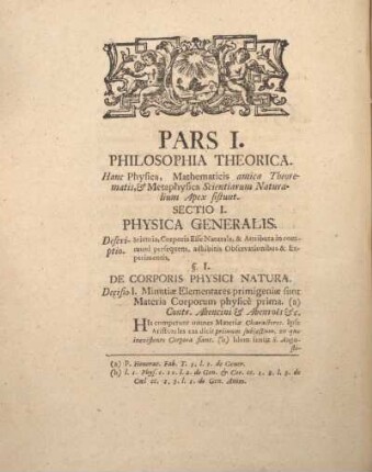 Sectio I. Physica generalis.