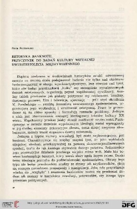 2: Retoryka banknotu : przyczynek do badań kultury wizualnej dwudziestolecia międzywojennego