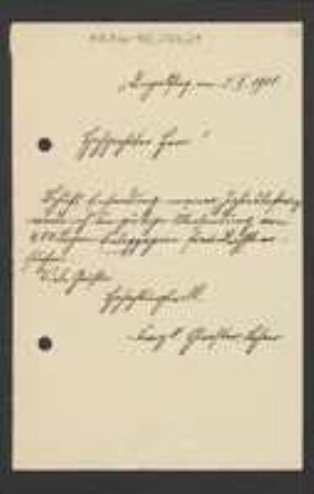 Brief von Franz Xaver Gierster an Unbekannt