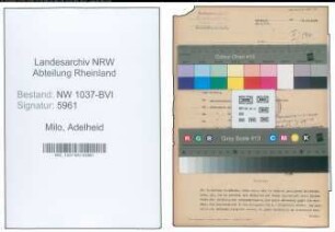 Entnazifizierung Adelheid Milo , geb. 18.07.1897 ()