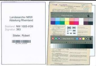 Entnazifizierung Robert Stieler , geb. 08.03.1919 (Postfacharbeiter)