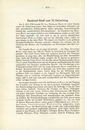 Bernhard Hauff zum 70. Geburtstag