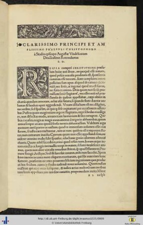 Clarissimo principi amplissimo praesuli Christophoro à Stadio episcopo Augustae Vindelicorum Des. Erasmus Roterodamus s.d.