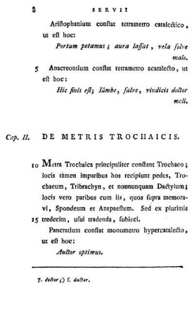 Cap. II. De metris trochaicis.