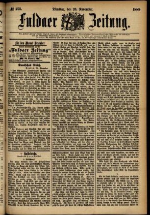 Ausgabe vom Dienstag, den 26. November 1889.