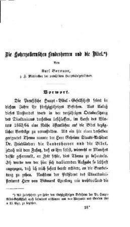 Die Hohenzollernschen Landesherren und die Bibel