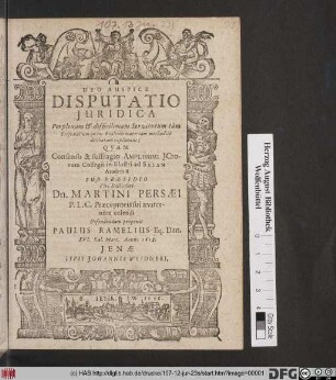 Disputatio Iuridica Perplexam & difficilimam Servitutum tam Personalium quam Realium materiam methodice delibatam explanans