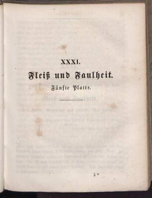 XXXI. Fleiß und Faulheit. Fünfte Platte.