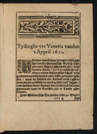 3-8, Nieuwe Tijdinghe wt Venetien, Prage, ...
