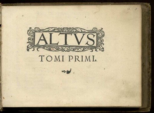 Psalmorum selectorum ...Tomus primus. Altus
