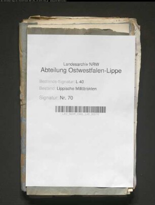 Befehl zur Zahlung rückständiger Kreisgelder der lipp. Städte und Flecken