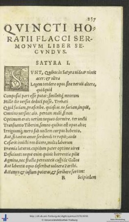 QUINCTI HORATII FLACCI SERMONUM LIBER SECUNDUS