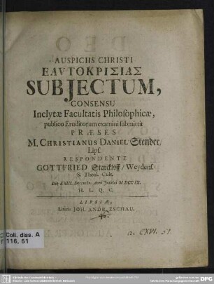 Eautokrisias Subjectum