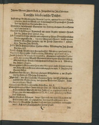 Teutsche Medicinische Bücher.
