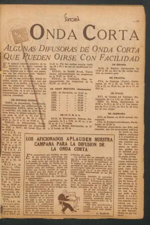 Los aficionados aplauden nuestra campaña para la difusión de la onda corta