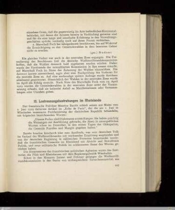 13. Lostrennungsbestrebungen im Rheinlande