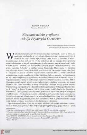 71: Nieznane dzieło graficzne Adolfa Fryderyka Dietricha
