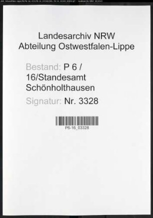 Sterberegister Standesamt Schönholthausen