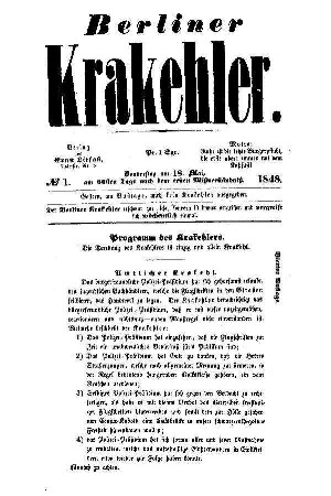 No 1.: No 1, 18.Mai 1848