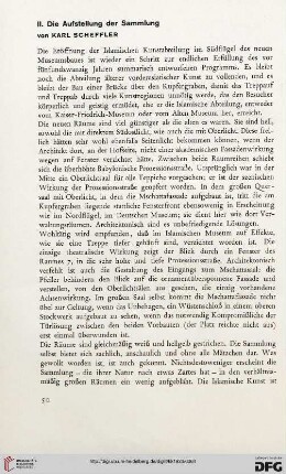 Die Islamische Kunstabteilung in Berlin, [2]: die Aufstellung der Sammlung