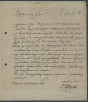 Brief von Alois Putterlick an David Heinrich Hoppe