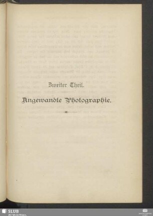 Zweiter Theil. Angewandte Photographie