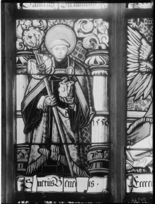 Reichenau Mittelzell Kloster Marienmünster Chorabschlussfenster Glasmalerei Sanctus Benedictus (16. Jahrhundert)