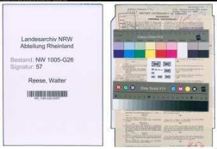 Entnazifizierung Walter Reese , geb. 01.08.1896 (Bankangestellter)