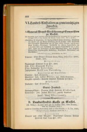 VI. Landes=Anstalten zu gemeinnuetzigen Zwecken.
