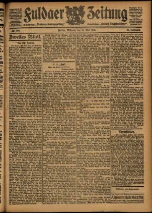Zweite Ausgabe vom Mittwoch, den 10. Mai 1905.