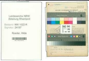 Entnazifizierung Hilde Roeder , geb. 10.09.1906 (Haendlerin)