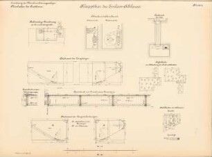 Mainkanalisierung. Floßhafen, Kostheim: Einlassschleuse, Klapptor: Schnitte, Details 1:20, 1:10