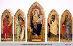 Polyptychon mit Madonna, Heiligen und Engeln