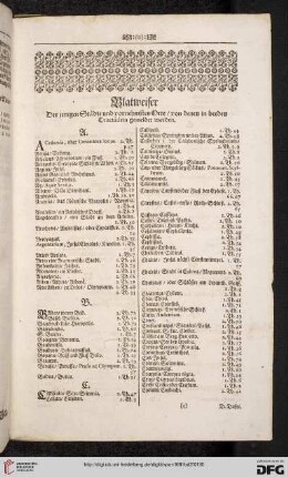 Blatweiser Der jenigen Städte und vornehmsten Orte / von denen in beeden Tractätlein gemeldet worden