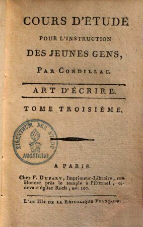 Cours d'étude : pour l'instruction des jeunes gens, 3