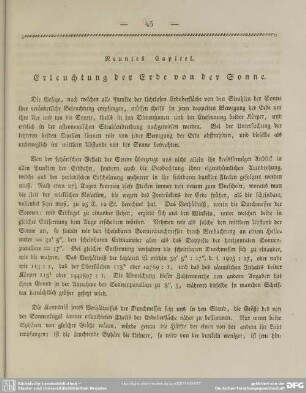 Neuntes Capitel. Erleuchtung der Erde von der Sonne