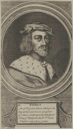 Bildnis des Etfinus, König von Schottland