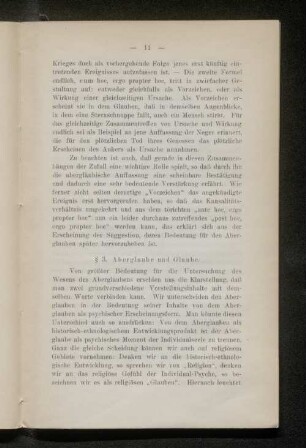 § 3. Aberglaube und Glaube.