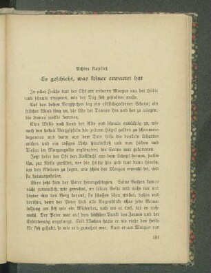 Achtes Kapitel Es geschieht, was keiner erwartet hat