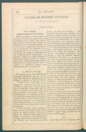 Galería de mujeres virtuosas y notables. (Continuación). : Parte tercera. Mujeres bienhechoras de la sociedad. - La hermana Rosalía.
