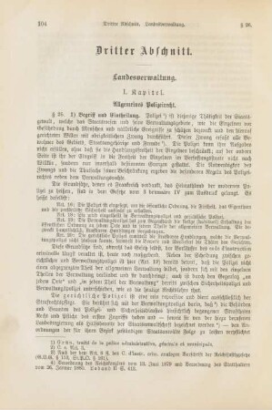 Dritter Abschnitt. Landesverwaltung.