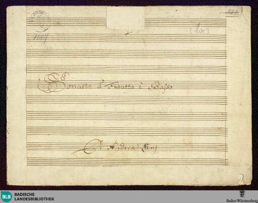 Sonatas - Mus. Hs. 1007 : fl, b; C