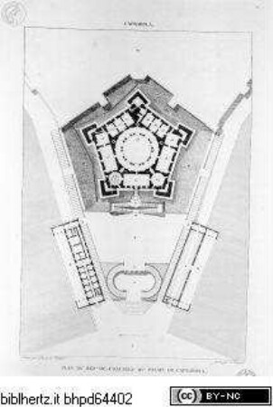 Choix des plus célèbres maisons de plaisance de Rome et de ses environs, Tafel 70: Plan du rez-de-chaussée du palais de Caprarola