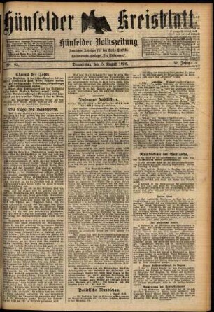 Ausgabe vom Donnerstag, den 05. August 1926.