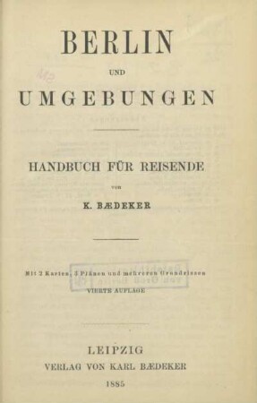 Berlin und Umgebungen : Handbuch für Reisende