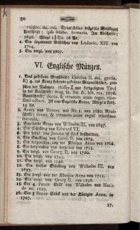 VI. Englische Münzen.