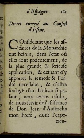 Decret envoyé au Conseil d'Estat
