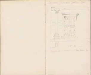 Reiseskizzen aus Athen, Venedig und Padua: Innenansicht Cortile (aus: Skizzenalbum 4)