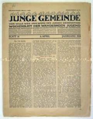 Mitteilungsblatt der bürgerlichen Wanderbewegung "Junge Gemeinde"