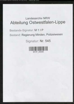 Überwachung von Anarchisten und Kommunisten, Besonderes, Band 9